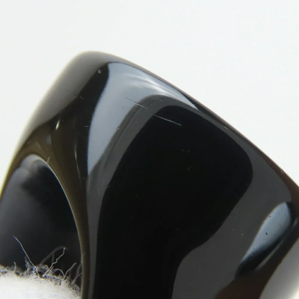 CHANEL Black Logo Ring